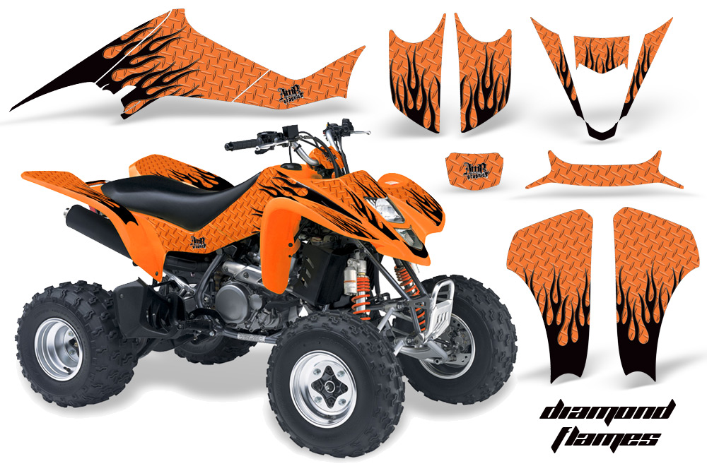 Suzuki LTZ 400 03-08 Graphics DiamondFlames Orange